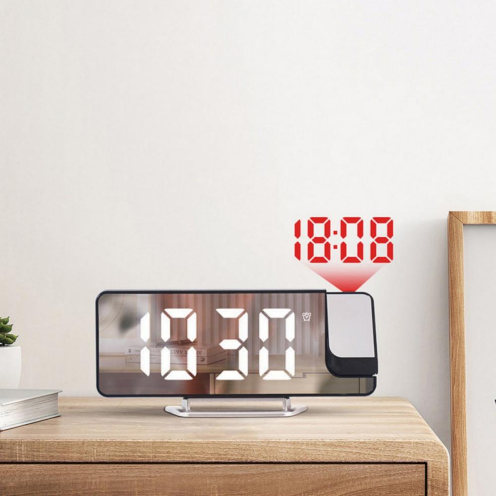LED Large Screen Mirror Projection Alarm Clock Digital Clock