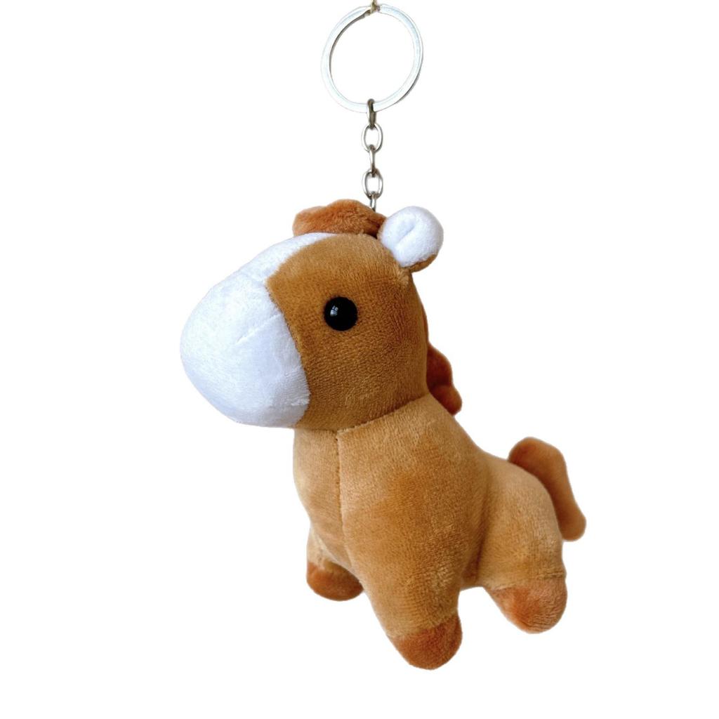 Mini Animal Plush Pendant: Giraffe, Zebra & Donkey Cartoon Figures