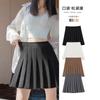 Womens Pleated Skirt High Waist A-Line Mini With Pockets Slim Fit Black Beige Gray Navy Office School
