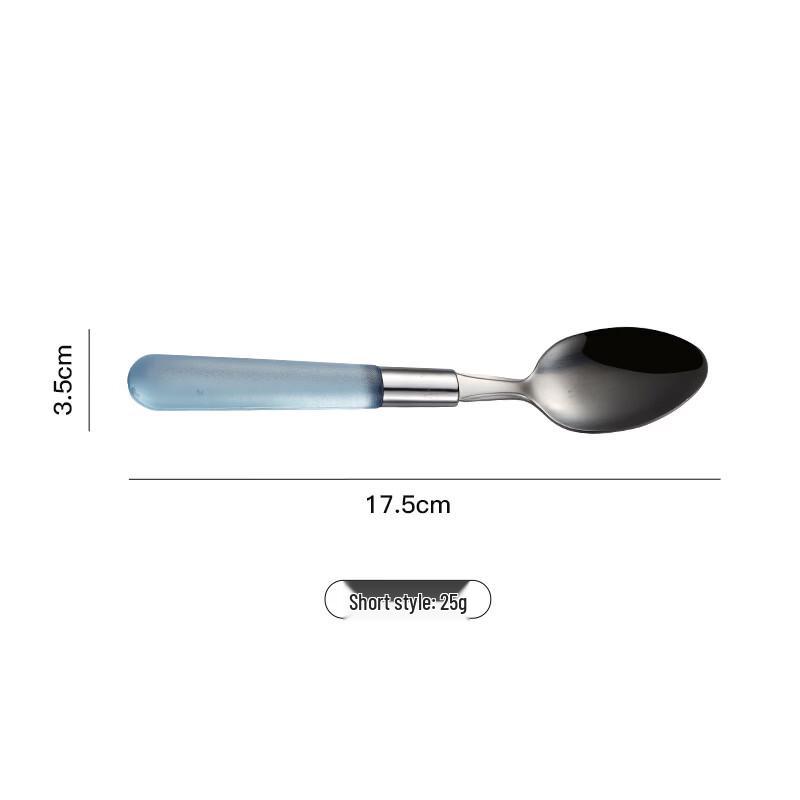 Qianxing 430 Stainless Steel Frosted Crystal Handle Teaspoon Set