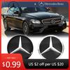 Heißer Autoaufkleber Schwarzer Rand 3D-Spiegel-Emblem für Mercedes Benz E-Klasse W213 2016-2020 Silbernes Auto Frontgrill Stern-Emblem Logo