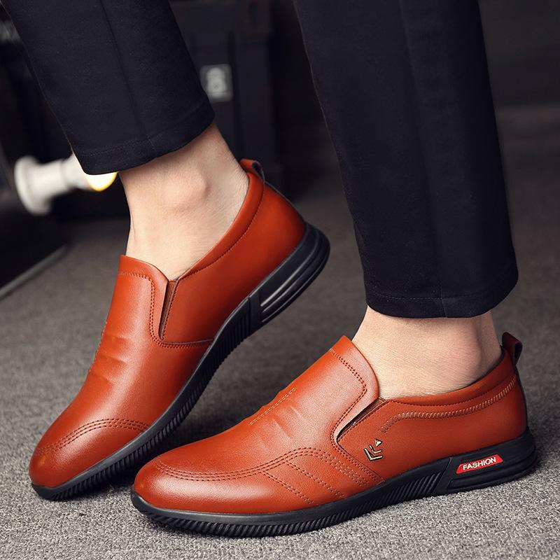 Autumn and winter men's leather shoes men's business heightening men's shoes invisible inner heightening men's shoes trend low-top sports and leisure
