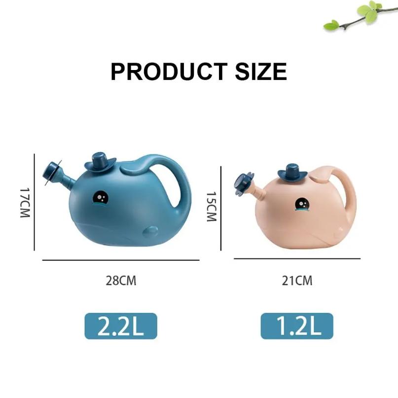 Annaffiatoio da Esterno da 2200 ml per Bambini, Casa, Patio, Prato, Giardinaggio, Irrigazione, Piante Succulente, Carino Balena Cartone Animato, Vaso di Plastica per Annaffiare