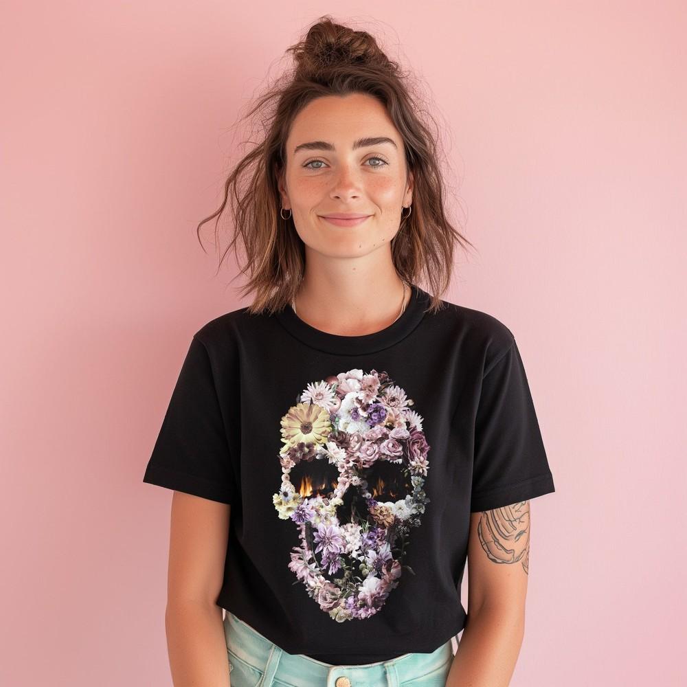 26 Womens Floral Shirt, Unisex Skull Garment-Dyed T-shirt, Halloween T Shirt Gi Unisex T-Shirt XXL