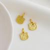 Gold-Plated Double-Sided Zodiac Tiger Pendant for DIY Necklaces and Earrings