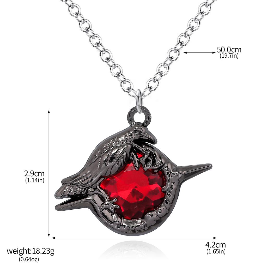 Game Love And Deepspace Sylus Brooch Cosplay Ruby Necklace Black Crow Badge Pendant Corsage Pin Jewelry Backpack Badge Accessory