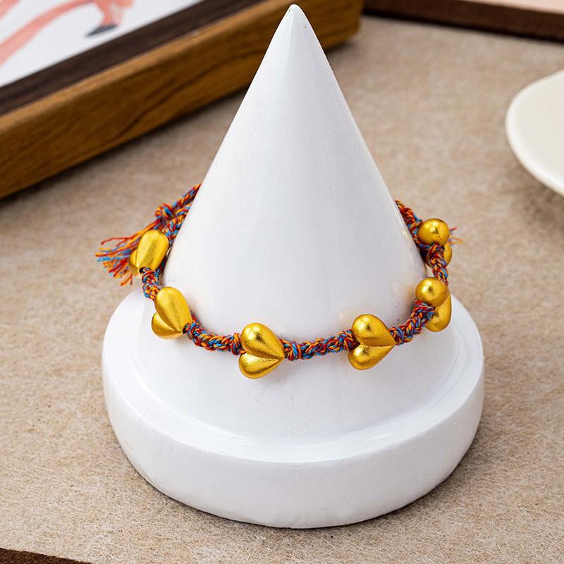 Handwoven Colorful Love Heart Bracelet Women Men Trendy New Chinese Style Cord Charm Jewelry 2025 Winter