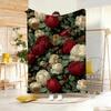 Fresh Flowers Throw Lightweight 240G Flannel Blanket Soft Skin-Friendly For Summer Cooling