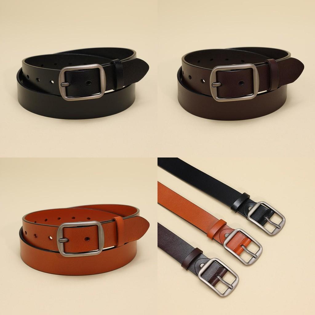 Cowhide Leather Stylish Belt For Men And Women Business Casual With Metal Pin Buckle For Use Daily