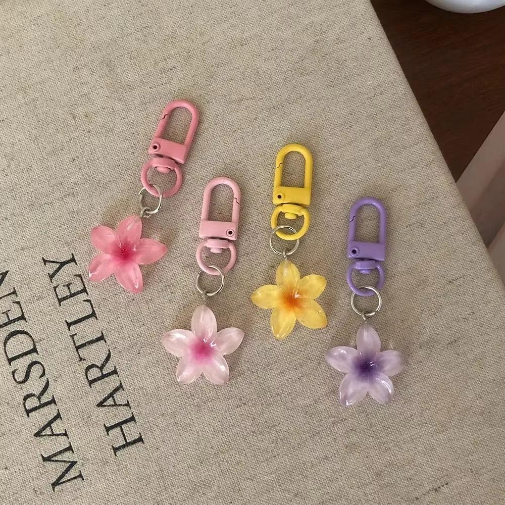 1/5Pcs Sweet Colorful Flower Keychain Hanging Jewelry Mini Keychain New Bag Decoration  Girls