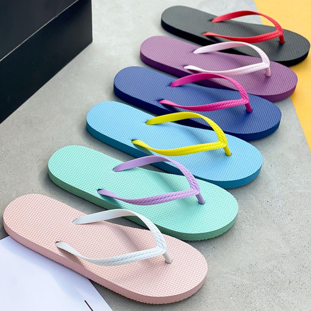 Lightweight Women's Flip Flops Beach Sandals Durable Rubber Sole Comfortable Footbed Casual Summer Footwear