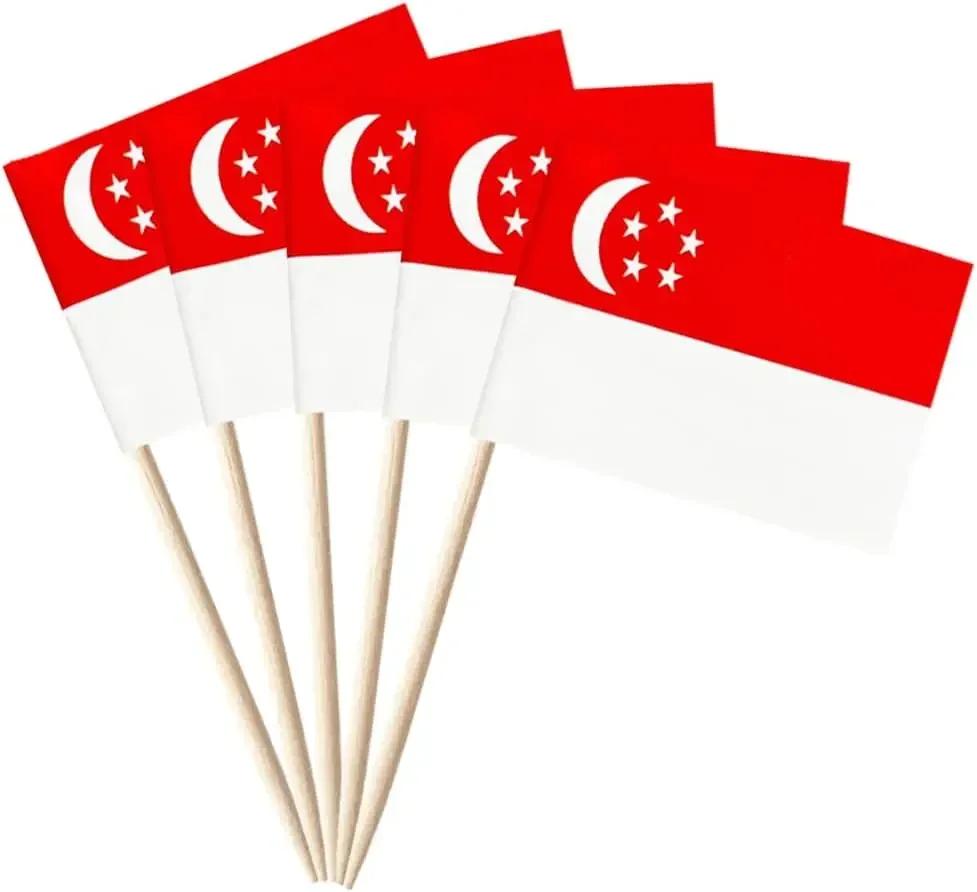 Thailand Toothpick Flags Picks, 100 Pcs Small Tiny Croatia Cupcake Toppers Stick Flags Double-sided for World Cup, National Day