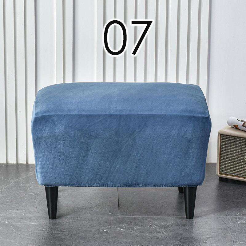 American Style Footstool Cover Rectangle Elastic Ottoman Cover High Quality Velvet Furniture Protector Footrest Slipcover