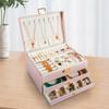Elegant Three-Layer Leather Jewelry Box - Necklace, Earrings & Accessories Storage