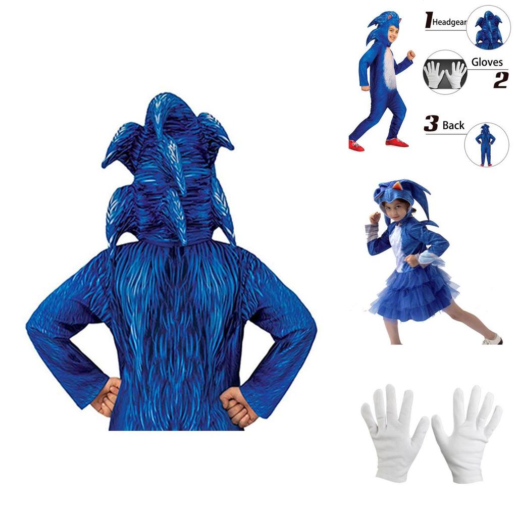 Sonic Cosplay Costume Jumpsuit For Kids Halloween Role Play