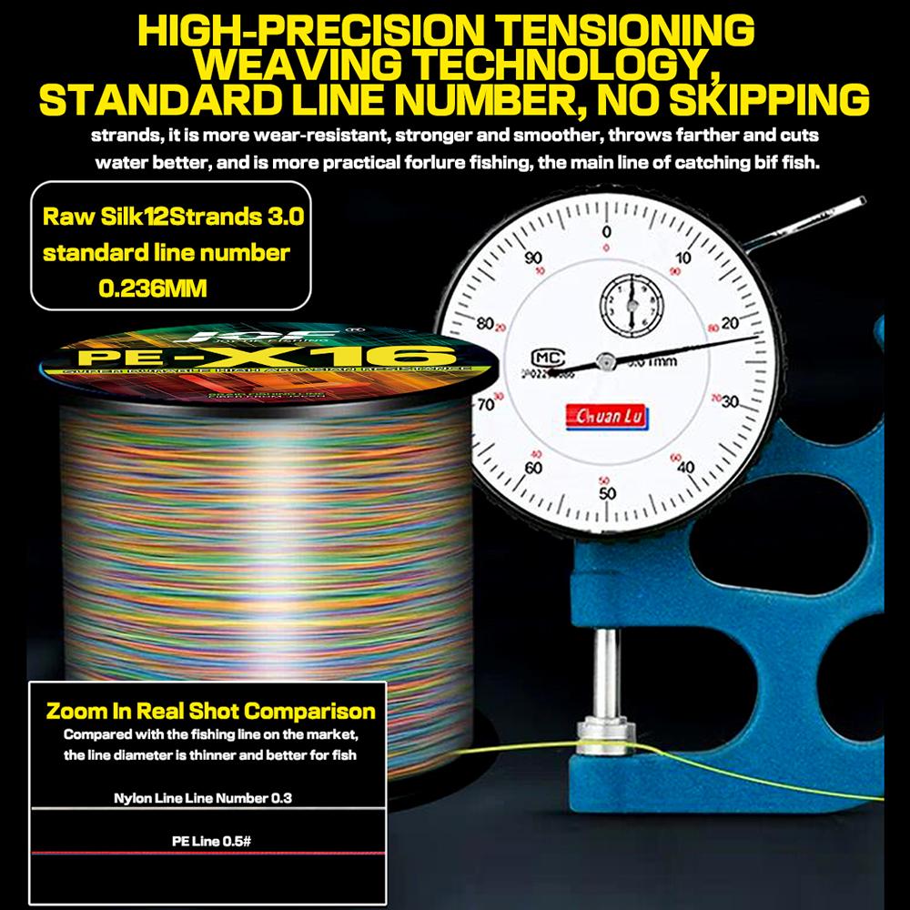 High Strength 16 Strands 0.8#-20.0# Original Braided PE Fishing Line 100M Saltwater Weave Cord Boat/Sea Fishing Accessories Pesca