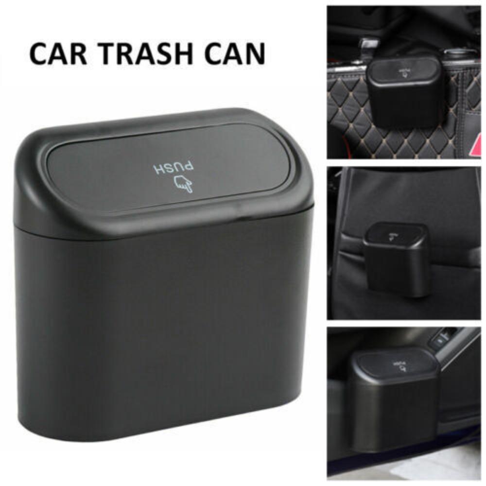 

Plastic Car Bin Black Flip Case Rubbish Holder Durable Garbage Can