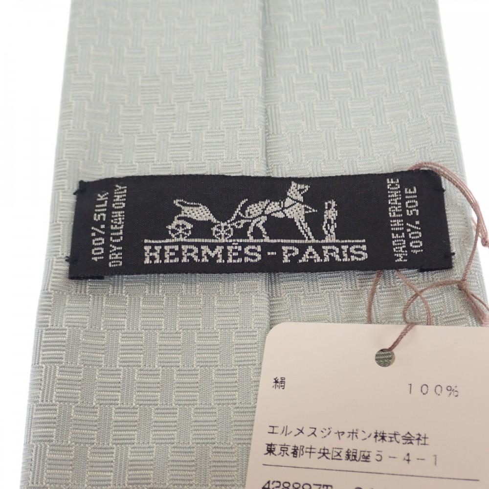 HERMES  H033805T09  tie gray silk mens