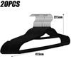 Black Velvet Non-Slip Hangers Shirt Socks Towel Drying Rack Space Saving Jackets Coat Hanger with Tie Organiser Wardrobe Storage