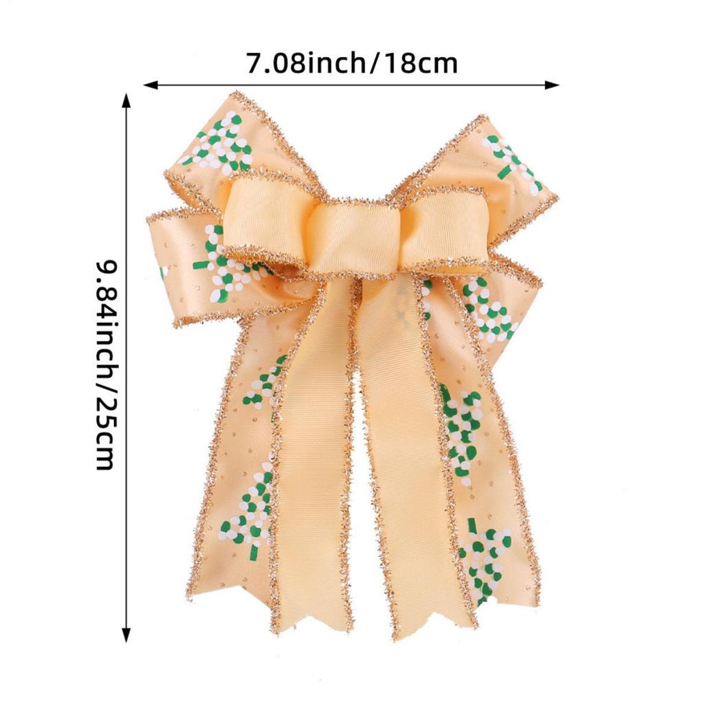 Wreath Bow Double Layer Tree Ornament Christmas Decorative Bows For Farmhouse Bedroom Dormitory Hallway Wedding Outdoor Yard