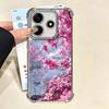 Dreamy Night Cherry Blossom Tree Plating Phone Case For Xiaomi Redmi Note 14 15 Pro Plus 13 12 11 11S 11T 10 9S 9 5G Anti-Fall A