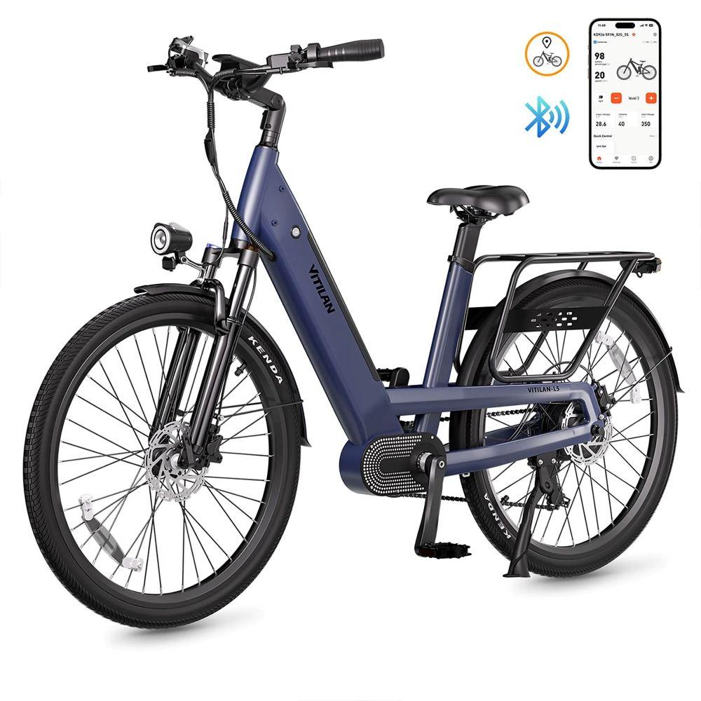 Electric bicycle VITILAN L5, 500W motor, 48V 15Ah battery, top speed 40 km/h, cruising range 100km, 26x 2.4-inch tires