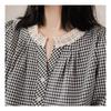 Navava Women Lace Check Long Sleeve Blouse Nb2001