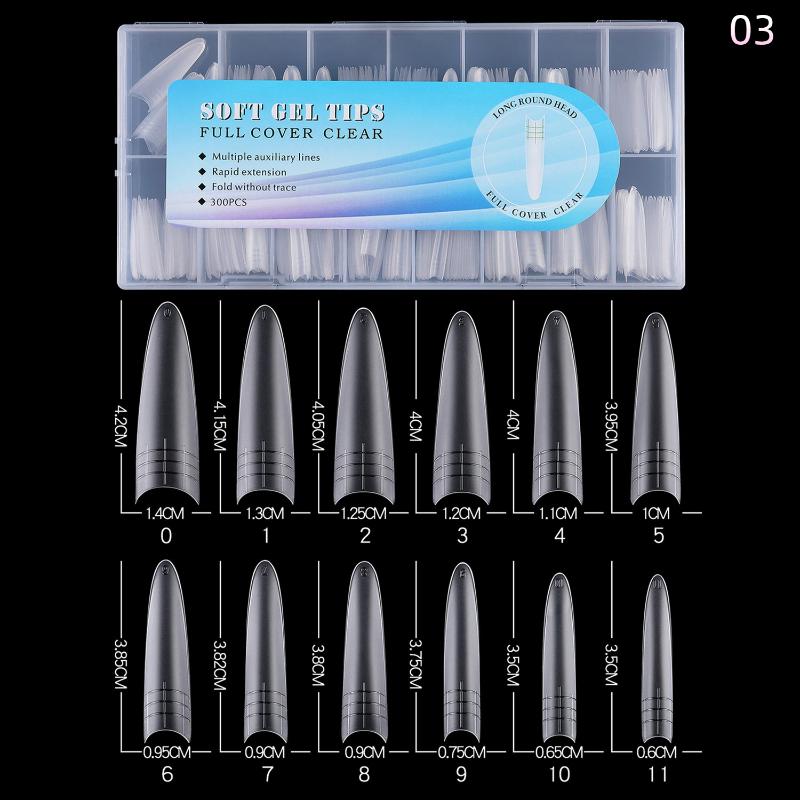 

240Pcs Coffin Stiletto Trapezium Soft Gel Nail Tips With Auxiliary Lines Innovative Press On Nails Multifun Full Cover Fake Nail 3