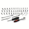 46-Piece Household Repair Tool Set with 1/4 Ratchet, Sockets, Screwdrivers, Hex Key.