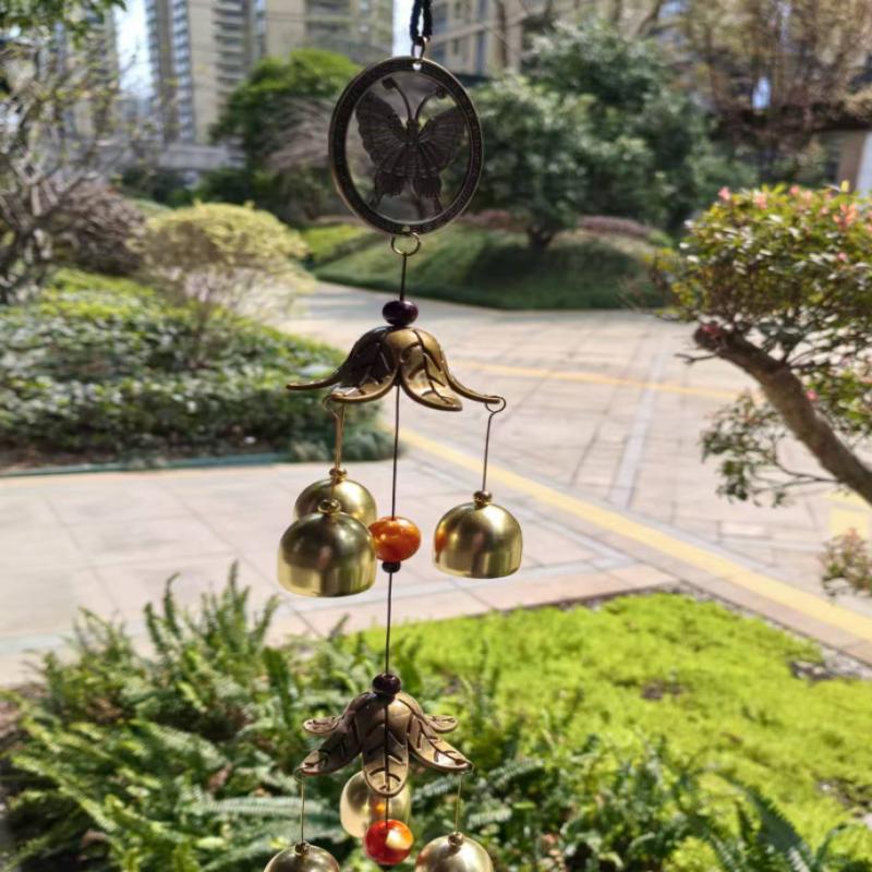 

Подвеска-колокольчик из двойного металла, колокольчик цвета латуни, подвесное украшение, подходит для дома, патио, настенного подвешивания, подарок для друга