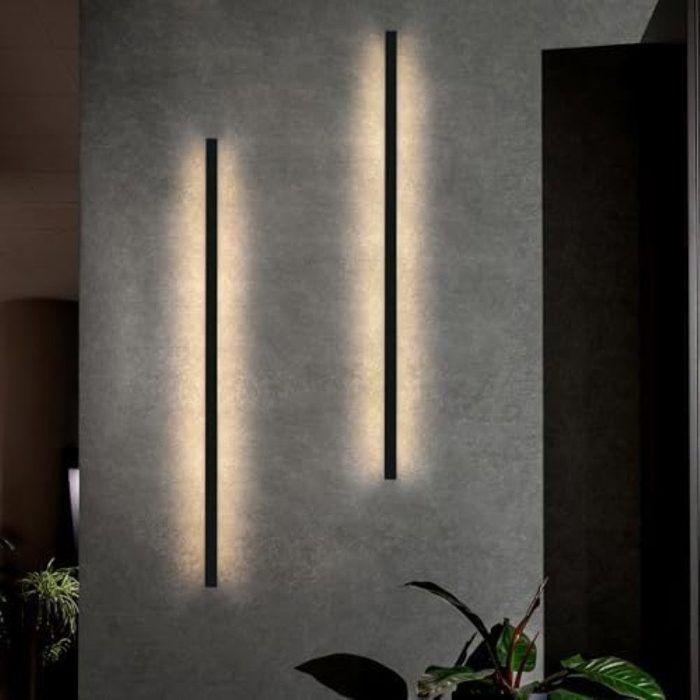 Kinkiet LED - NETTLIFE - 100CM - 34W - Ciepła biel góra-dół - Czarny metal