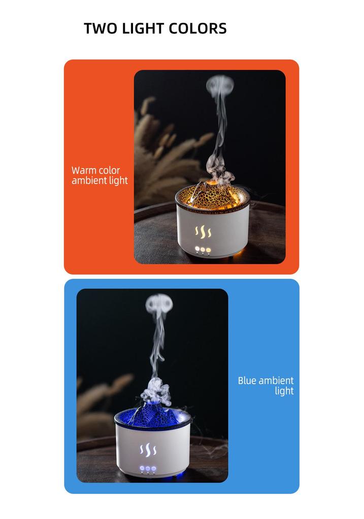 Large Capacity Volcano Bubble Ring Aroma Diffuser Humidifier with Crackle Design for Home Use