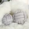 Nordic Handwoven Knotted Round Cushion With Crystal Velvet Cover For Home Decor