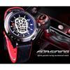 Forsining Men's Fashion Casual Glow-in-the-dark Skull Hollow Mechanical Watch Waterproof Automatic Mechanical Watch SLZe156-W