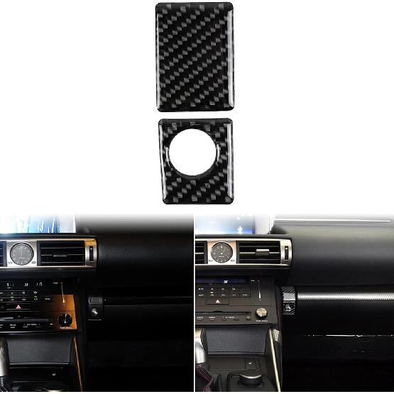 Schutzaufkleber Seitenverkleidung Mittelkonsole 2 Stück Premium-Aufkleber Echte Kohlefaser-Zubehör Kompatibel mit Lexus IS250 2014 2015/IS200t