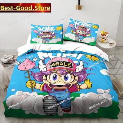 New Cute Cartoon DR S-Slump Arale Anime Bedding Set Sheet King Twin Double Child Bedding Set Mircofiber or Polyester Duvet Cover