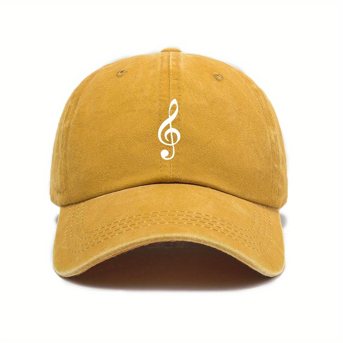 

Music note printed baseball cap, urban retro outdoor casual cap, street fashion men s and women s duckbill cap Adjustable жёлтый