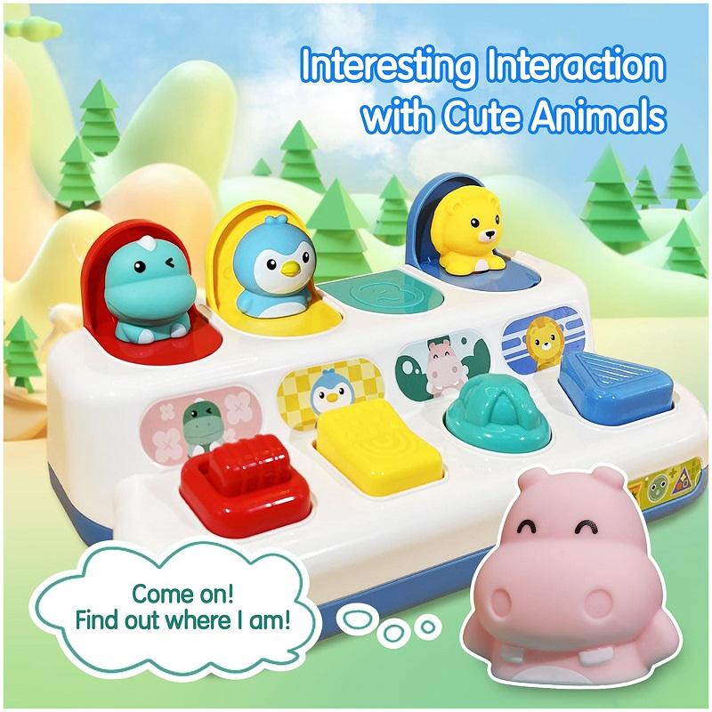 Toys Educational Toys Toys Toys Pop Up Toy Sensory Pop Up Animals Toy for Babies Montessori Cause and Effect Baby 12-18 Months