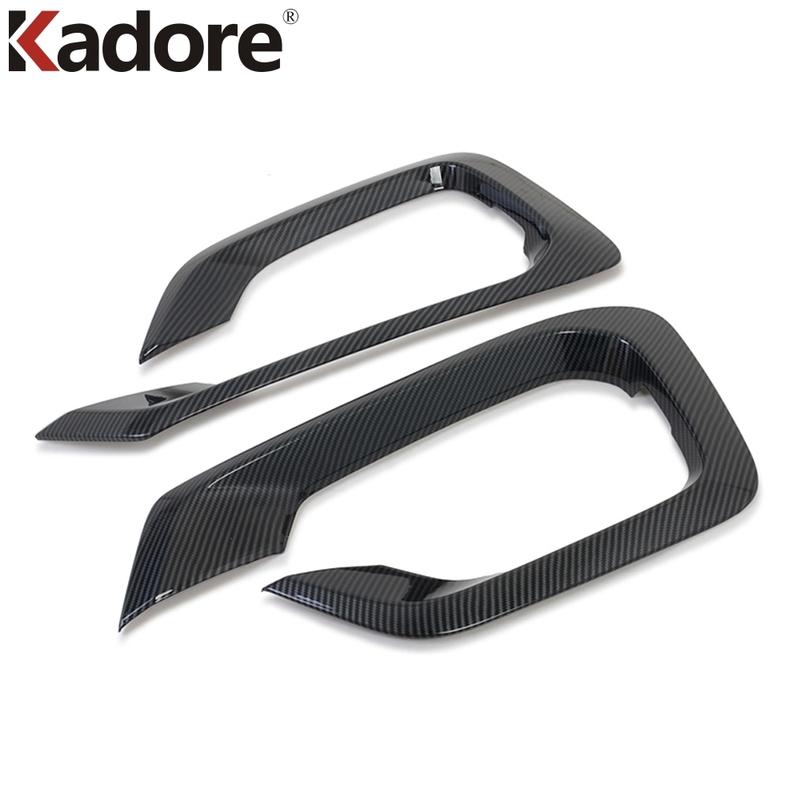 For Hyundai Grand Starex H-1 i800 2018- Carbon Fiber Car Front Fog Light Lamp Cover Trim Foglight Bezel Trims Accessories