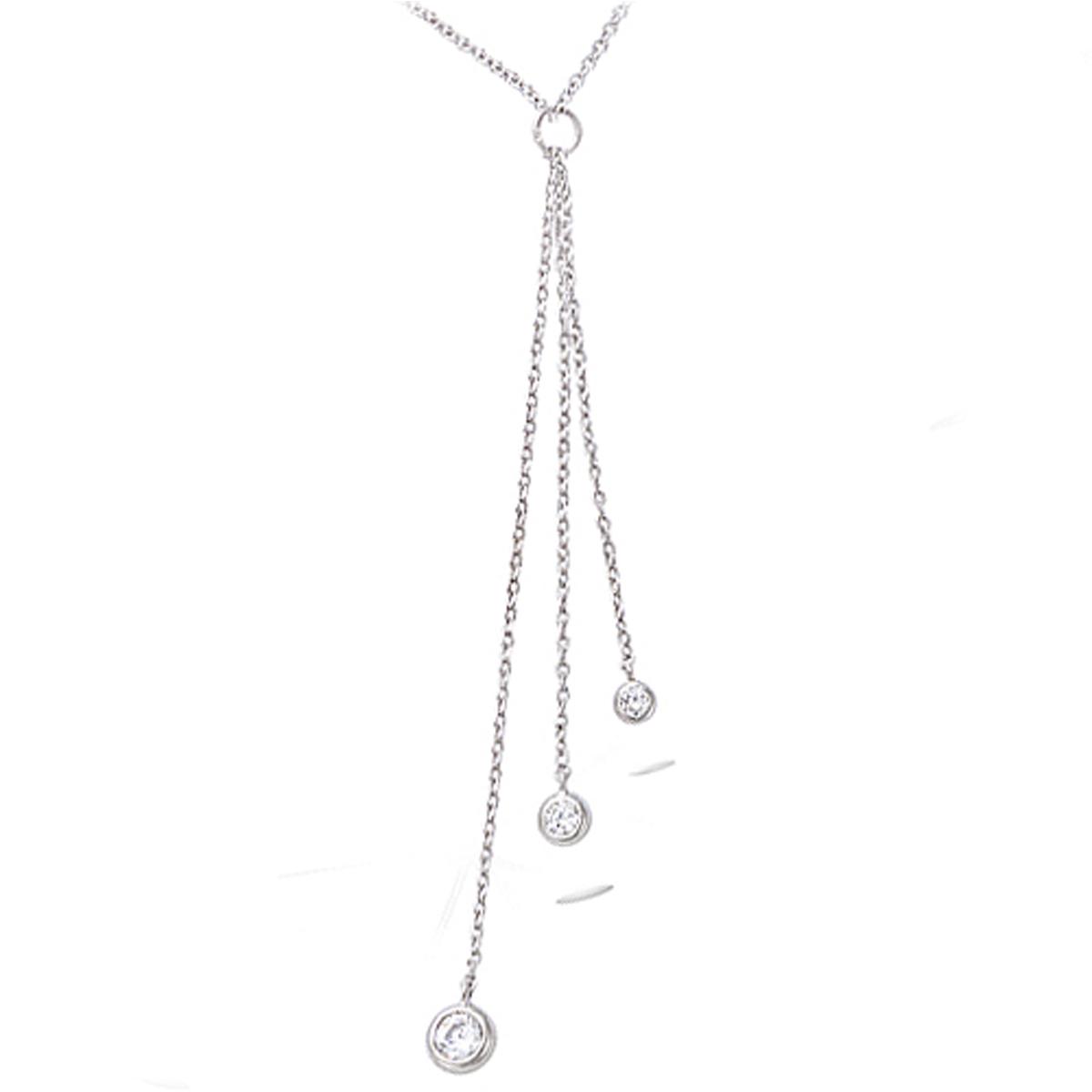 

Les Trésors De Lily [P6893] - Collier Argent Sissi blanc argenté (rhodié) - 80x6 mm