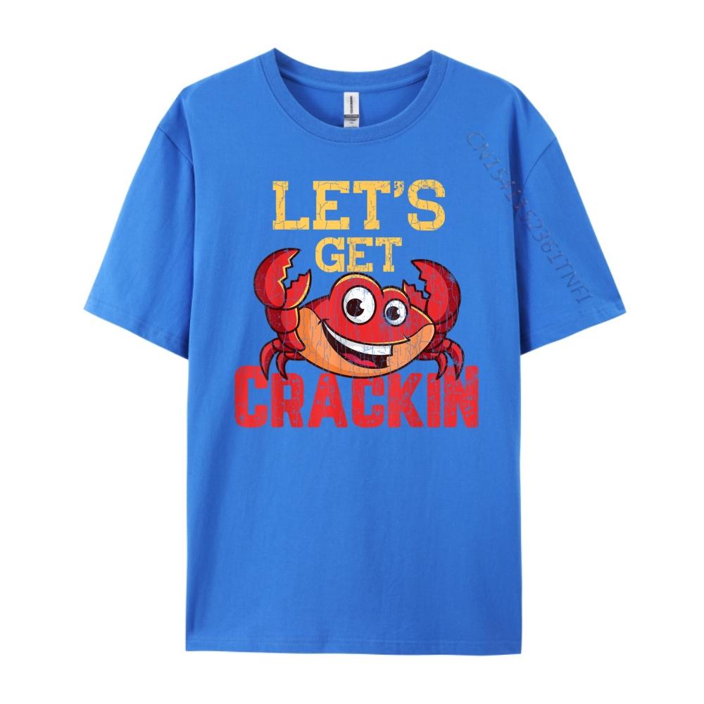 Lets Get Crackin Funny Crab Crabbing Crabs Lover Graphic White T Shirt Men Men Clothing Gothic Style