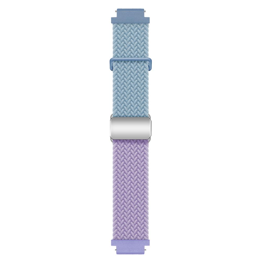 

For Huawei Watch GT 4 41mm Universal 18mm Watch Strap Woven Wrist Band with Silver Magnetic Buckle Blue+Purple
