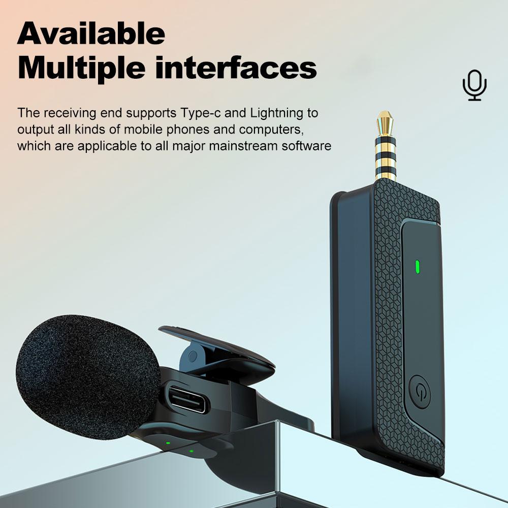 Professional Wireless Lavalier Bluetooth Mini Microphone For iPhone iPad Android Live Broadcast Gaming Recording Interview Vlog