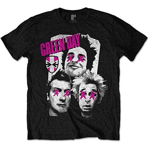 Green Day Men s Patchwork Short Sleeve T-Shirt, Black, XX-Large S