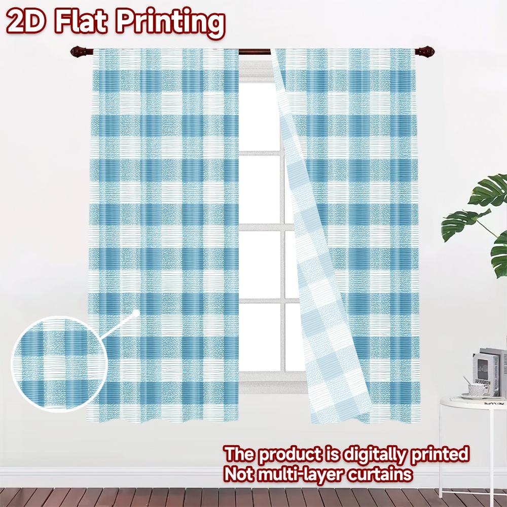 2D flat Photography Backdrop Background Banner Blue Checkered Squares 100% Polyester Party Decorations for Suitable for
