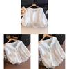 Summer Blouse With Ruffled Lace Trim Vneck Long Sleeve For Women