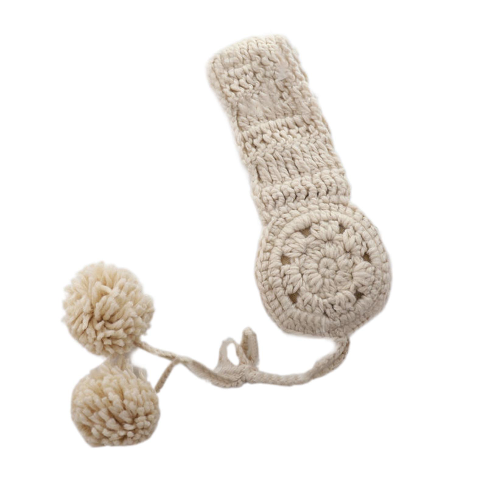 

Ear Muff With Pompoms Crochet Ear Warmer Headband Knit Earflap Winter Warm Earmuffs Ear Cover Knit Earmuffs For Women бежевый