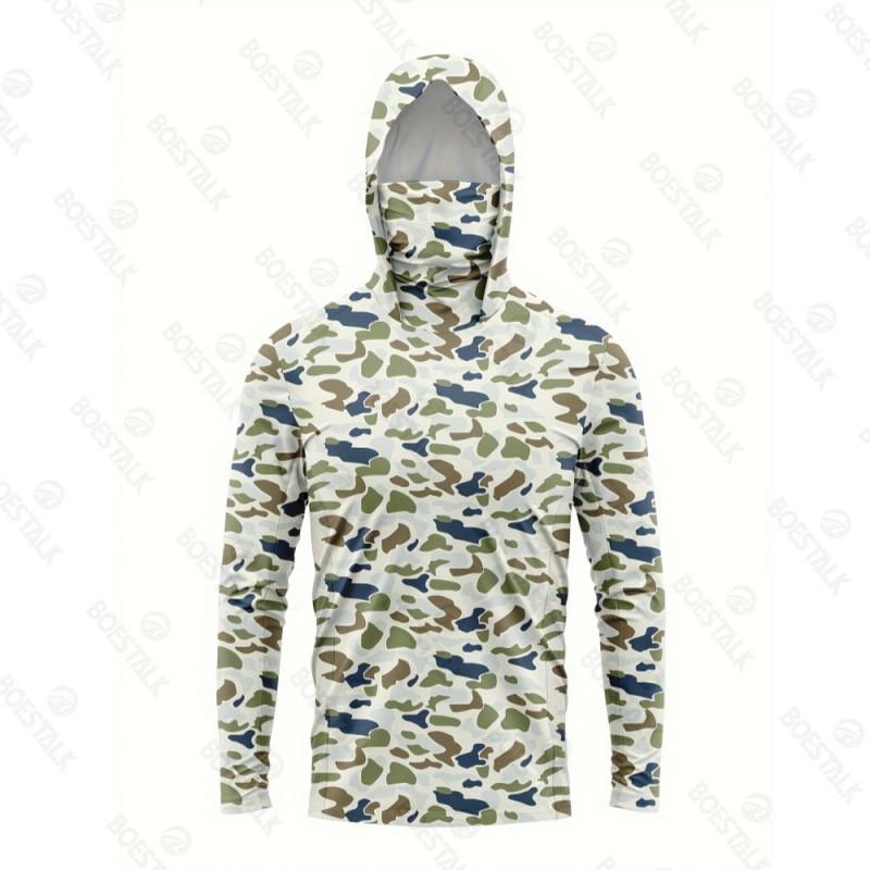 

Outdoor Sports Fishing Clothes Are Now Available Mask Hooded Long-sleeved Camouflage Shirts Light Sunscreen Luya Fish XXXL