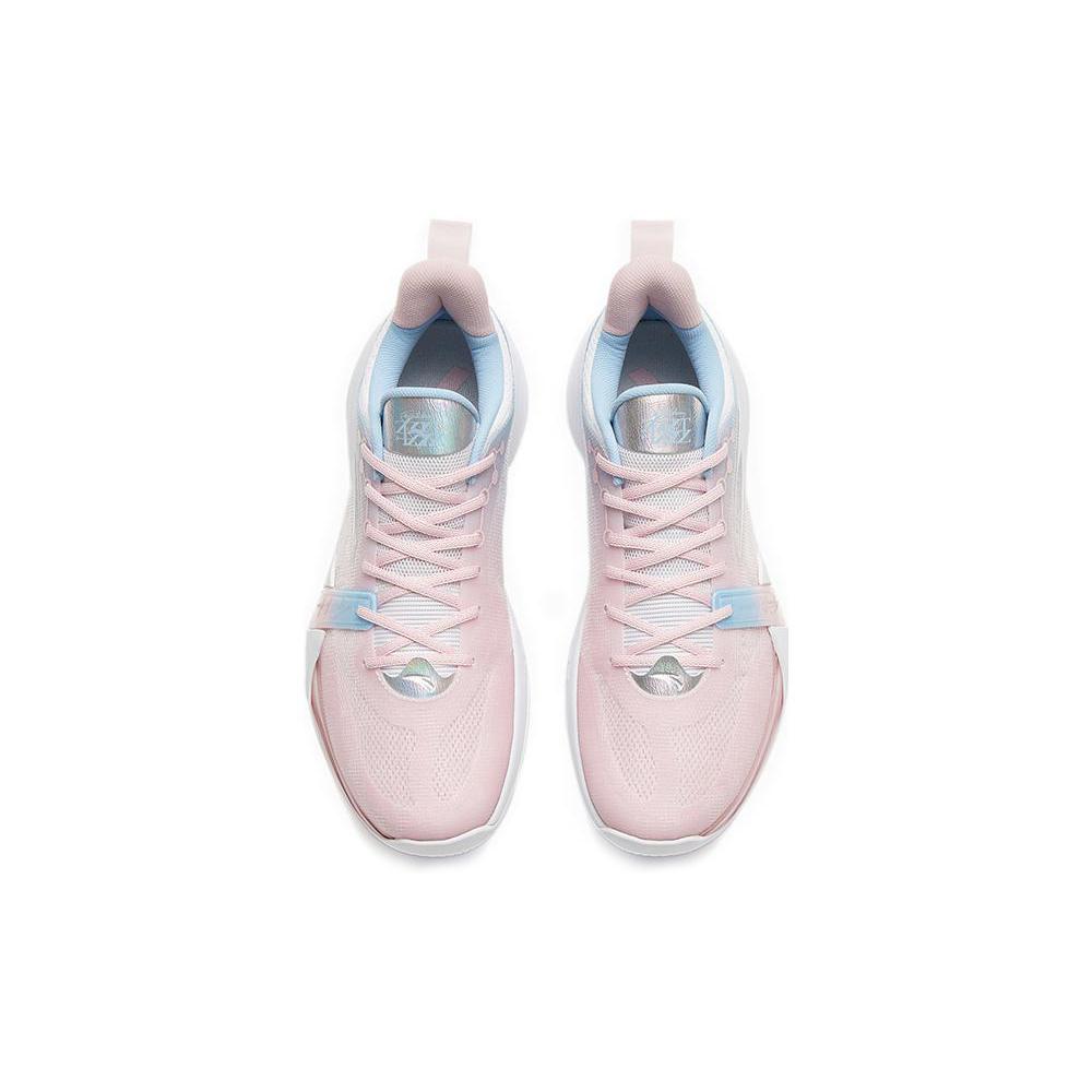 New Anta Crazy 4 Team Slip Resistant Cushioning Wear Resistant Low Top Basketball Shoes Pink Blue 112321601-5