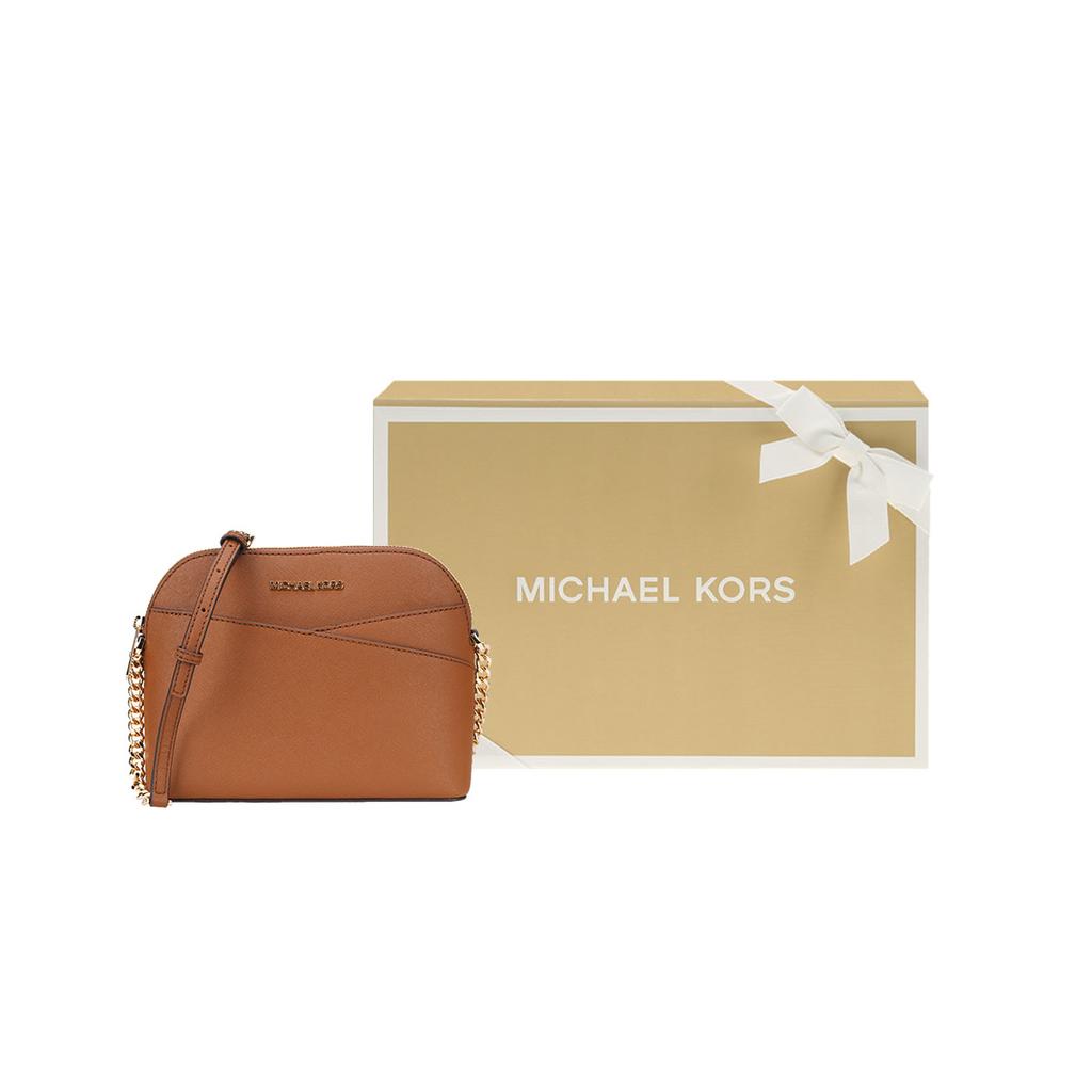 Michael Kors MK Jet Set Travel Letter Logo Chain Commuter Leather Shell Crossbody Bag Women bags Caramel-Brown 35F1GTVC6T-LUGGAGE